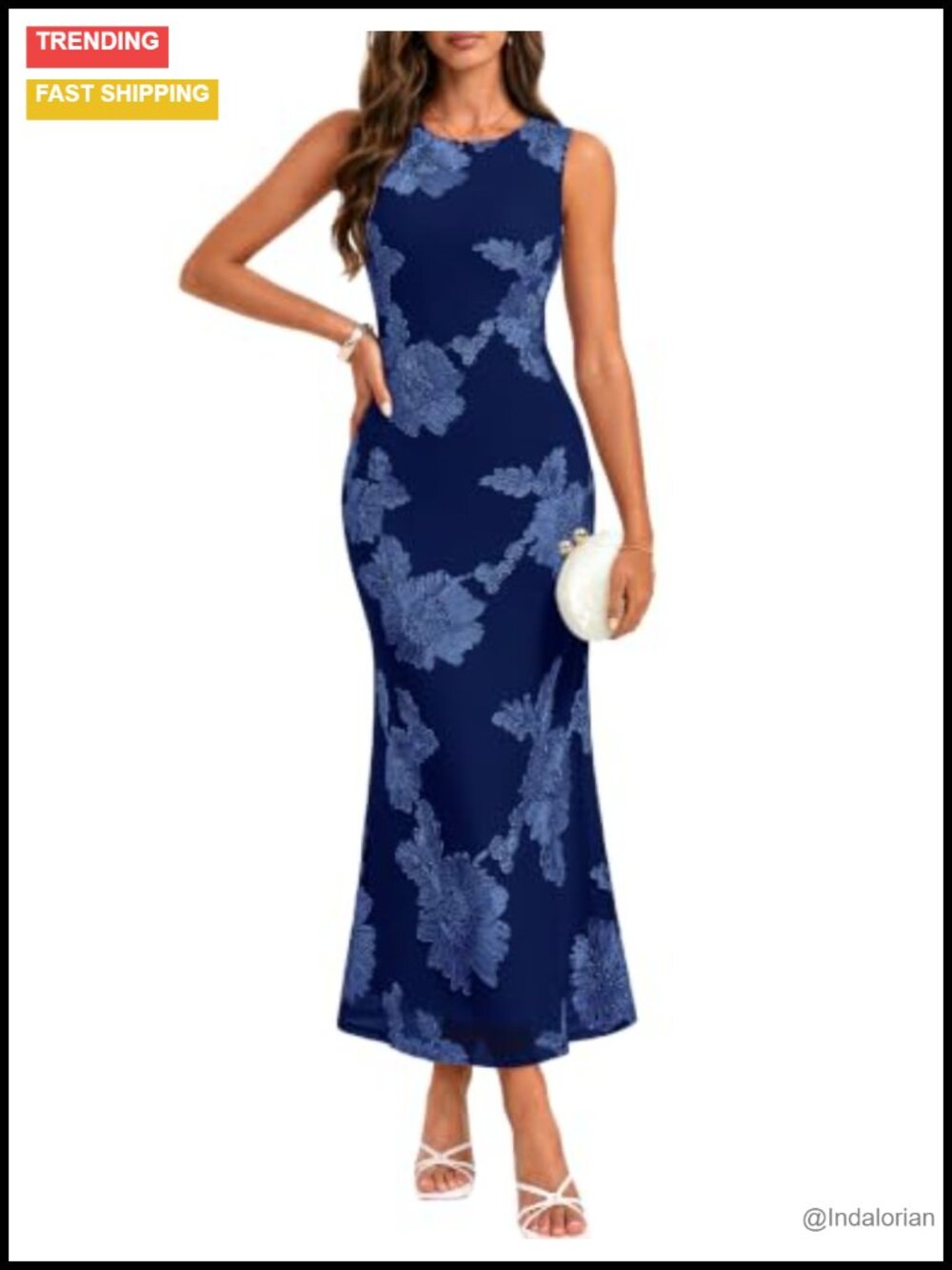 Sleeveless Mesh Mermaid Hem Bodycon Formal Dress Wedding Guest